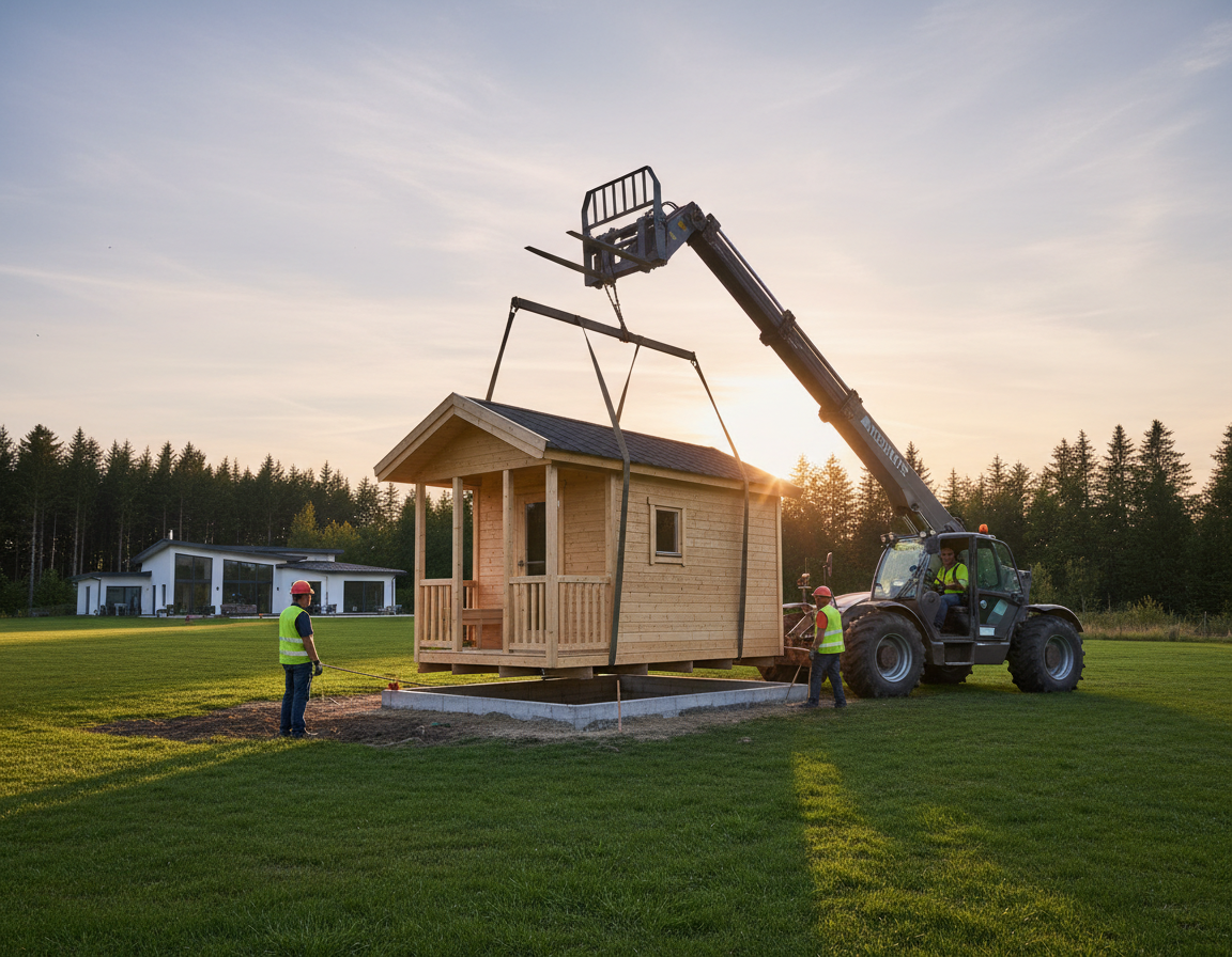 Установка готовой бани на участке